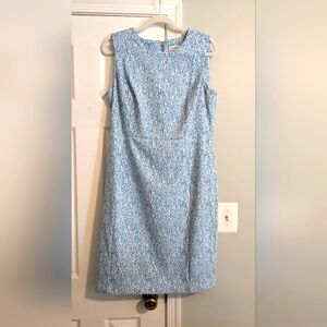 EUC Calvin Klein size 14 blue and white sheath dress